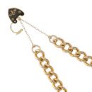 9ct Yellow Gold Heart Lock Charm Bracelet 7"