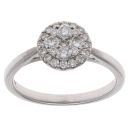 9ct White Gold 0.50ct Brilliant Cut Diamond Cluster Ring