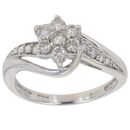 9ct White Gold 0.50ct Diamond Cluster Ring