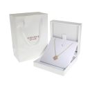 9ct Yellow Gold 0.35ct Diamond Quatrefoil Pendant and Integral Chain 16" by Anya Belle