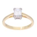 18ct Yellow Gold 0.53ct Emerald Cut Diamond Ring