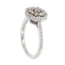 14ct White Gold 0.73ct Brilliant Cut Brown And Clear Diamond Le Vian Cluster Ring