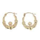 9ct Yellow Gold Mini Claddagh Creole Earrings