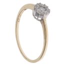 9ct Yellow Gold 0.25ct Brilliant Cut Diamond Cluster Ring