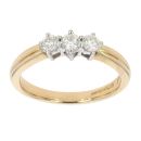 18ct Yellow And White Gold 0.33ct Diamond Trilogy Ring