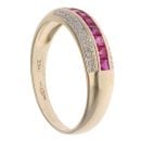 9ct Yellow Gold 0.02ct Diamond And Ruby Fancy Ring