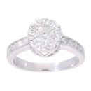 14ct White Gold 1.15ct Diamond Cluster Ring