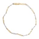 14ct Yellow and White Gold Swirl Bracelet 7"