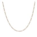 9ct Yellow And White Gold Figaro Chain 20"