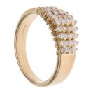 18ct Yellow Gold 0.60ct Brilliant Cut Diamond Four Row Cluster Ring