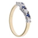9ct Yellow Gold Blue Gemstone And Cubic Zirconia Wishbone Ring
