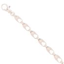 Silver Cubic Zirconia Patterned Tulip Bracelet 9" By Icesia