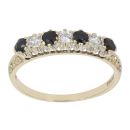 9ct Yellow Gold Sapphire And Cubic Zirconia Eternity Ring
