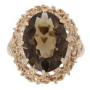 9ct Yellow Gold Smoky Quartz Solitaire Ring