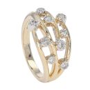 9ct Yellow Gold 0.25ct Diamond Nine Stone Crossover Ring by Anya Belle