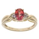 9ct Yellow Gold 0.05ct Diamond And Sunset Topaz Solitaire Ring