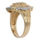 18ct Yellow Gold And Platinum 0.69ct Brilliant Cut Diamond Cluster Ring