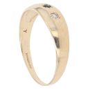 9ct Yellow Gold Cubic Zirconia and Sapphire Three Stone Ring