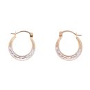 9ct Yellow And White Gold Creole Earrings