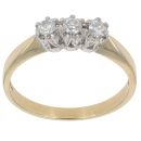18ct Yellow Gold 0.25ct Brilliant Cut Diamond Trilogy Ring