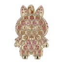 14ct Yellow Gold Pink Gemstone Bunny Pendant