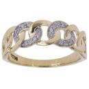 9ct Yellow Gold 0.20ct Brilliant Cut Diamond Curb Style Ring