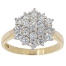 18ct Yellow Gold 1.00ct Brilliant Cut Diamond Cluster Ring