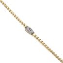 14ct Yellow Gold Monaco Cube Pave Lock Chain 28"