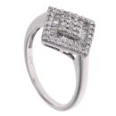18ct White Gold 0.60ct Brilliant and Baguette Cut Diamond Cluster Ring