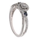 9ct White Gold 0.33ct Diamond And Sapphire Cluster Ring