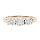 9ct Yellow Gold 0.25ct Diamond Trilogy Ring