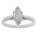 18ct White Gold 1.00ct Marquise Diamond Solitaire Ring