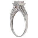 9ct White Gold 0.60ct Princess And Brilliant Cut Diamond Cluster Ring