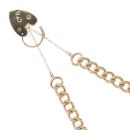 9ct Yellow Gold Heart Lock Charm Bracelet 7"
