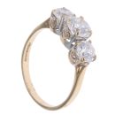 14ct Yellow Gold Cubic Zirconia Three Stone Ring