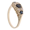 9ct Yellow Gold Cubic Zirconia and Sapphire Dress Ring
