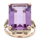 9ct Yellow Gold Amethyst Single Stone Ring