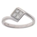 18ct White Gold 0.50ct Princess Cut Diamond Cluster Ring