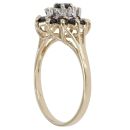 9ct Yellow Gold 0.10ct Diamond and Sapphire Cluster Ring