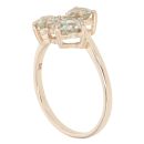 9ct Yellow Gold 0.02ct Diamond and Green Gemstone Cluster Ring