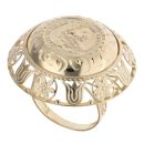 14ct Yellow Gold Patterned Coin Ring