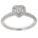 18ct White Gold 0.38ct Diamond Solitaire Heart Ring
