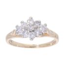 9ct Yellow Gold 0.50ct Diamond Cluster Ring
