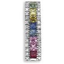 18 Carat White Gold Diamond-14pt Multi Colour Sapphire 56pt Pendant