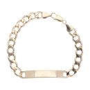 9ct Yellow Gold ID Curb Bracelet 9"