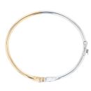 18ct Yellow And White Gold 0.35ct Heart Cut Diamond And Created Emerald Bangle