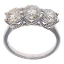 18ct White Gold 2.85ct Brilliant Cut Diamond Trilogy Ring