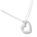 9ct White Gold Cubic Zirconia Heart Pendant And 16" Chain