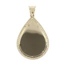 14ct Yellow Gold Teardrop Cubic Zirconia Fob Pendant