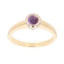 18ct Yellow Gold Single Stone Amethyst Cabochon Ring